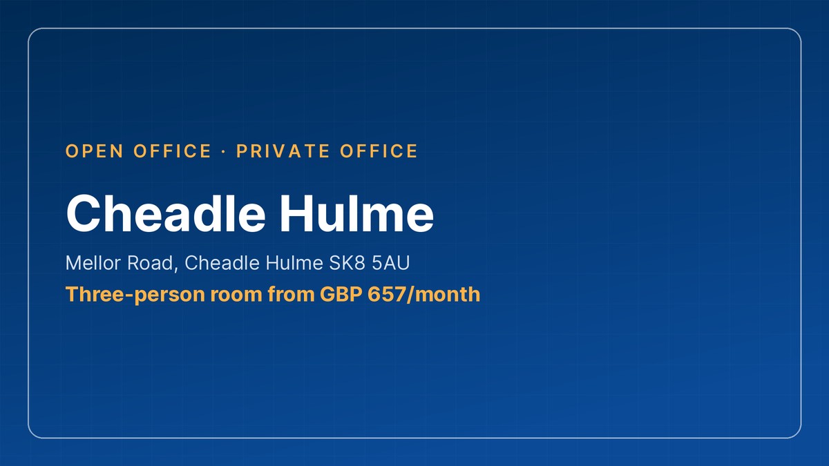 3-6 person office space stockport - Cheadle Hulme