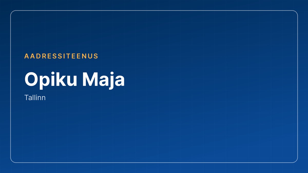 Opiku Maja, Tallinn