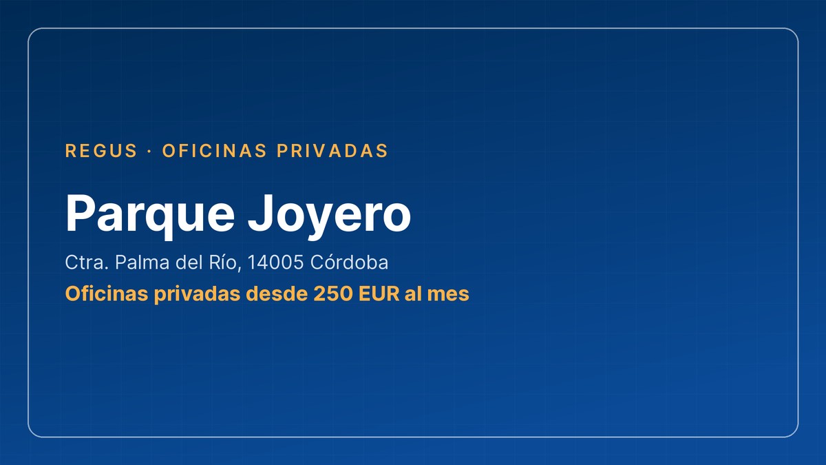 Alquiler de oficinas Cordoba: Parque Joyero, oficinas privadas de Regus
