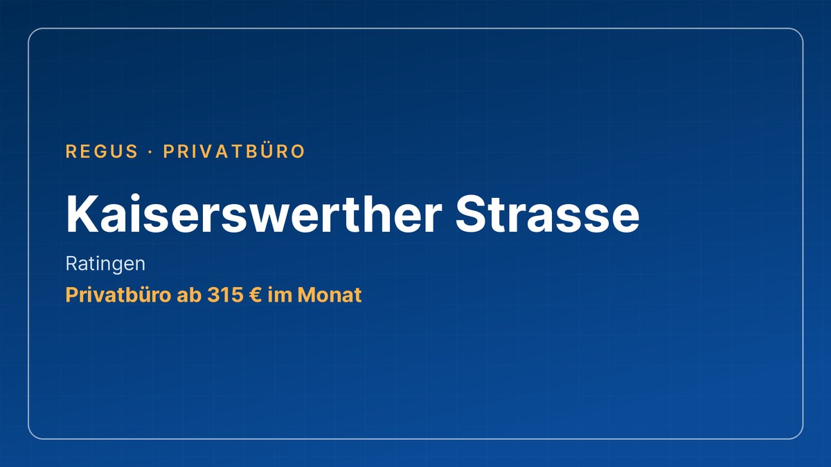Kaiserswerther Strasse in Ratingen: Privatbüro ab 315 € im Monat
