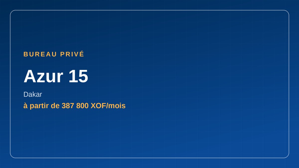 Bureau privé à Azur 15 à Dakar