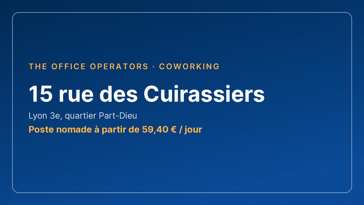 Espace de coworking 15 rue des Cuirassiers à Lyon Part-Dieu