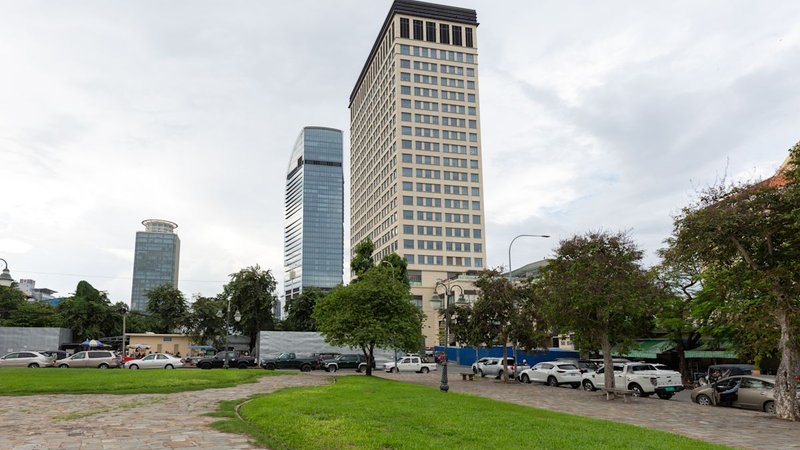 Exchange Square tower in Phnom Penh, Cambodia
