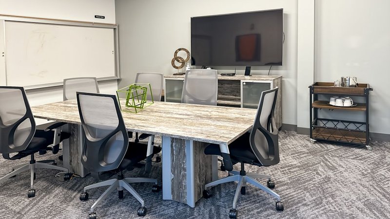 meeting room Berkeley: the boardroom table, wall display and whiteboard at 2001 Addison Street