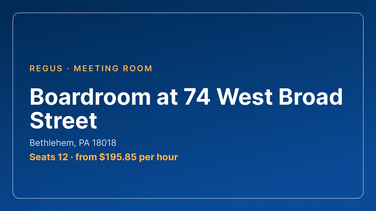 meeting room bethlehem - the 12-seat boardroom at 74 West Broad Street