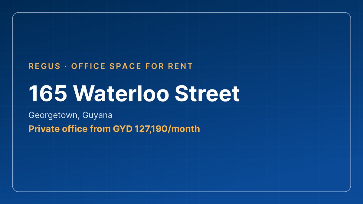 Office space for rent in Guyana, 165 Waterloo Street in Georgetown