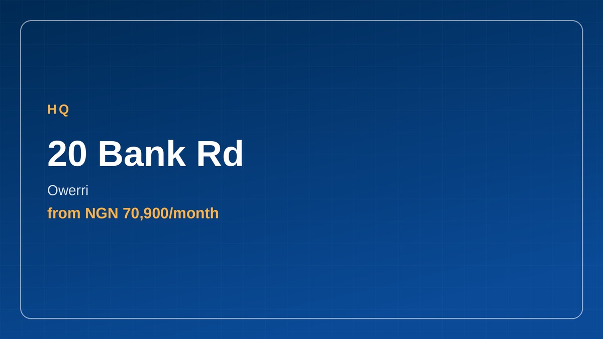 office space for rent in Nigeria - 20 Bank Rd