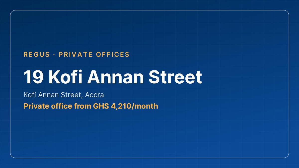 office space in Ghana - 19 Kofi Annan Street by Regus, Accra