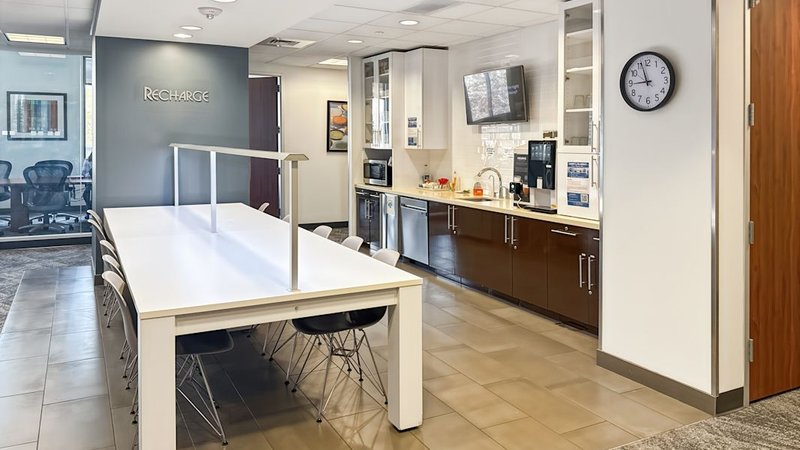 office space meridian - shared kitchen and breakout area at The Village at Meridian