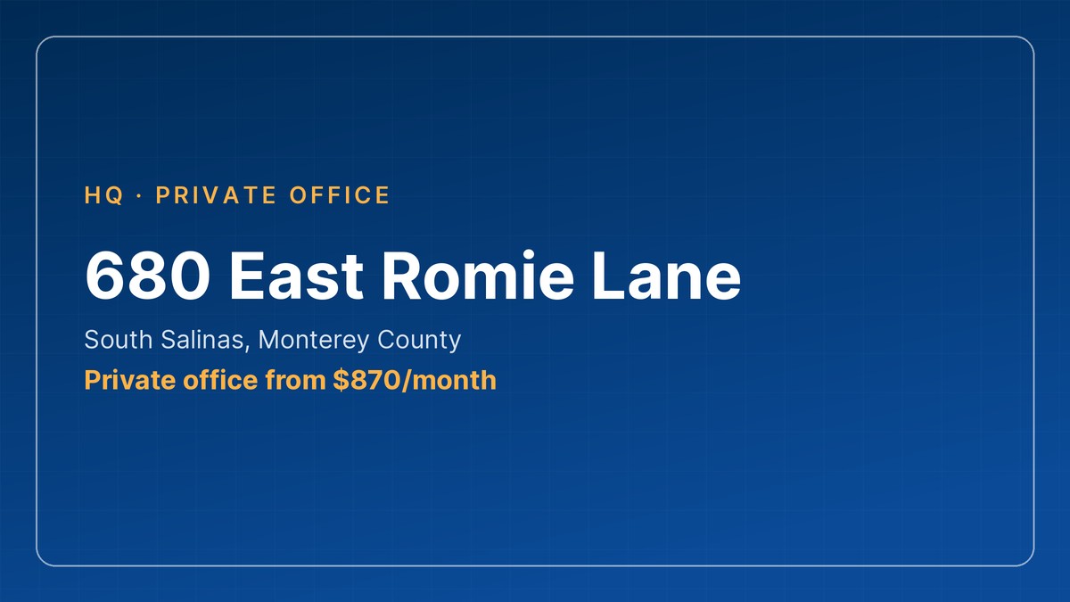office space salinas: private offices at 680 East Romie Lane