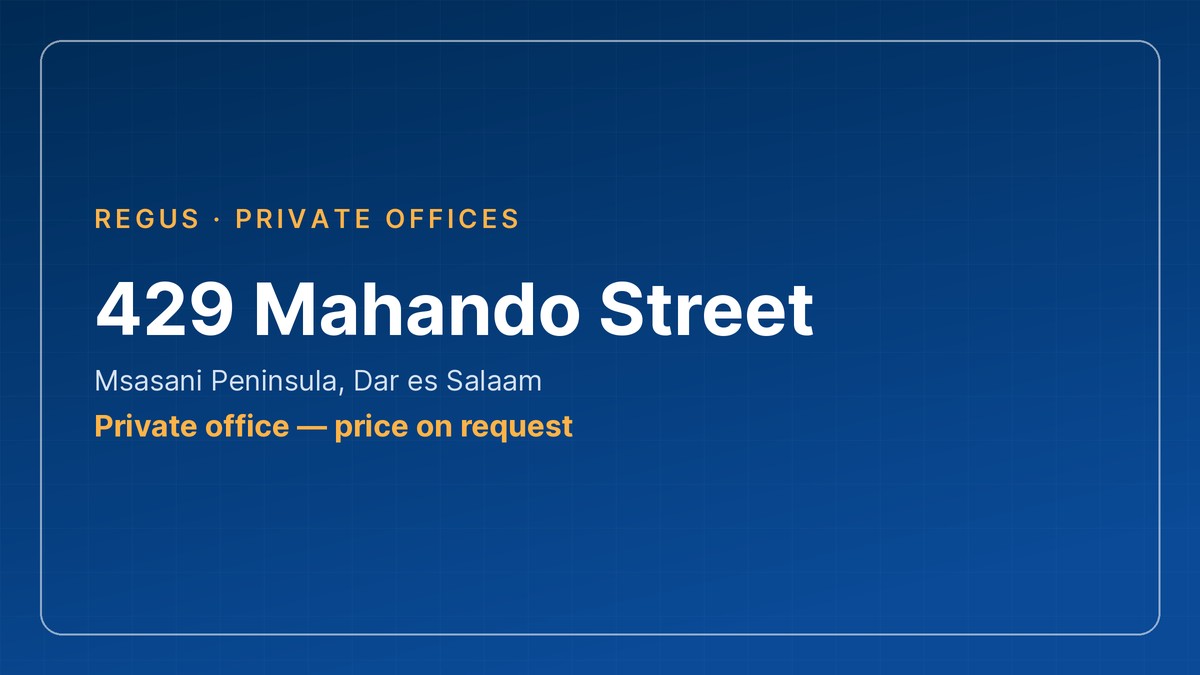 office space in Tanzania: 429 Mahando Street, Msasani Peninsula, Dar es Salaam