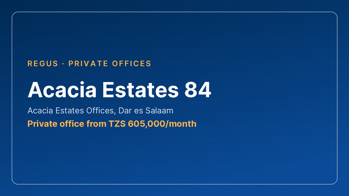 office space in Tanzania: Acacia Estates 84, Dar es Salaam