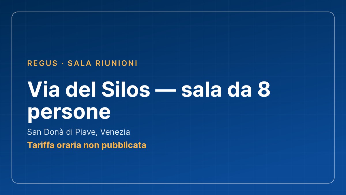 Sala riunioni Venezia - sala da 8 persone in Via del Silos a San Donà di Piave