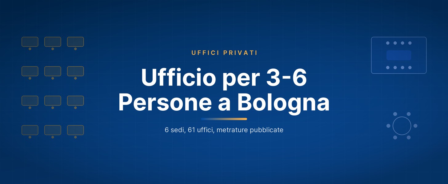 Ufficio per 3-6 persone Bologna — copertina Wezoo: 6 sedi, 61 uffici, metrature pubblicate