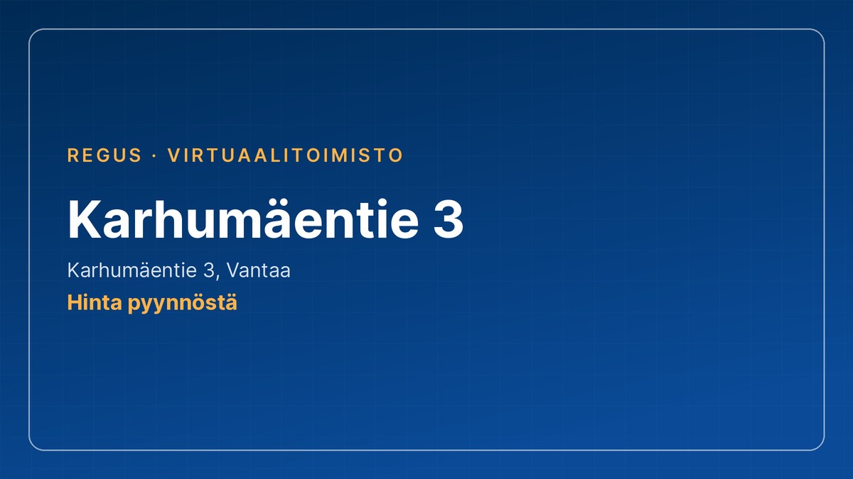 virtuaalitoimisto: Karhumäentie 3, Regus, Vantaa
