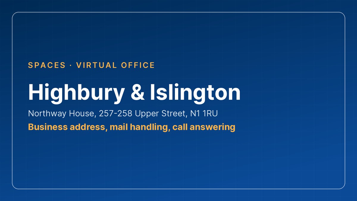 virtual office islington - Highbury & Islington, Northway House, 257-258 Upper Street N1 1RU