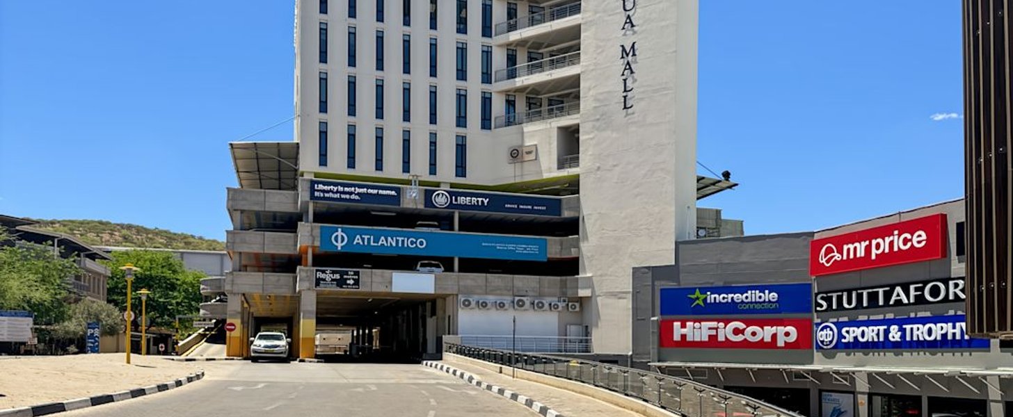 Maerua Mall in Windhoek, Namibia, the building behind the Wezoo virtual office address