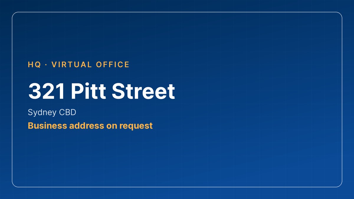321 Pitt Street virtual office, Sydney CBD